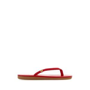 Ancient Greek Women Red Fabric Saionara Thong Slippers